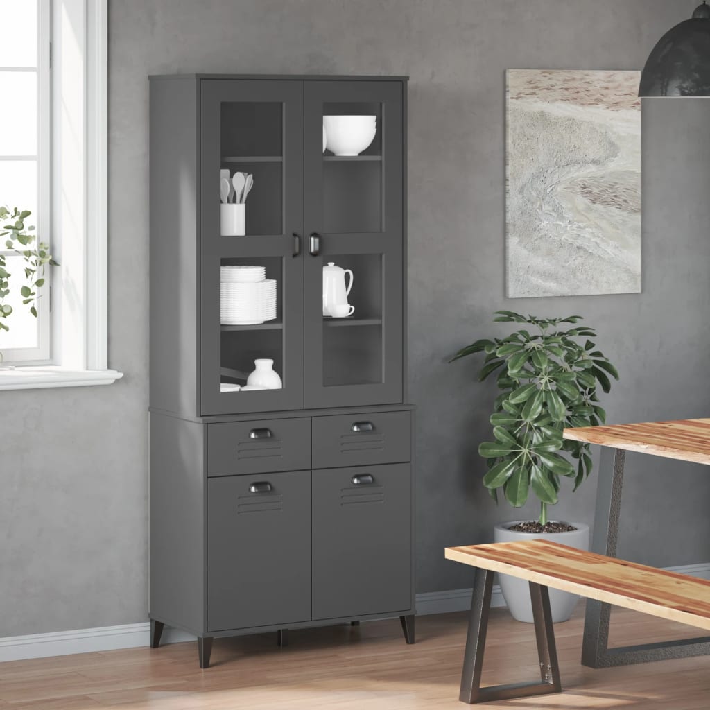8721012224339_g_en_hd_1 vidaXL Highboard VIKEN Anthracite Grey 80x40x190 cm Solid Wood Pine - Image 4