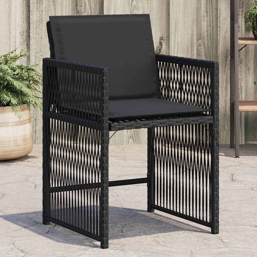 8721012236097_m_en_hd_1 vidaXL Garden Chairs with Cushions 4 pcs Black Poly Rattan - Image 1