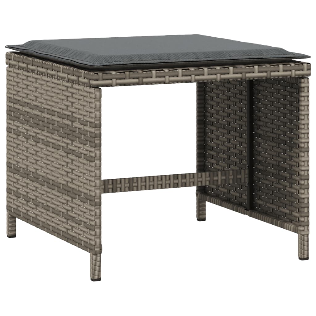 8721012236172_g_en_hd_2 vidaXL Garden Stools with Cushions 4 pcs Grey 41x41x36 cm Poly Rattan - Image 4