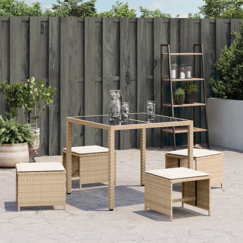 8721012236196_g_en_hd_1 vidaXL Garden Stools with Cushions 4 pcs Beige 41x41x36 cm Poly Rattan - Image 3