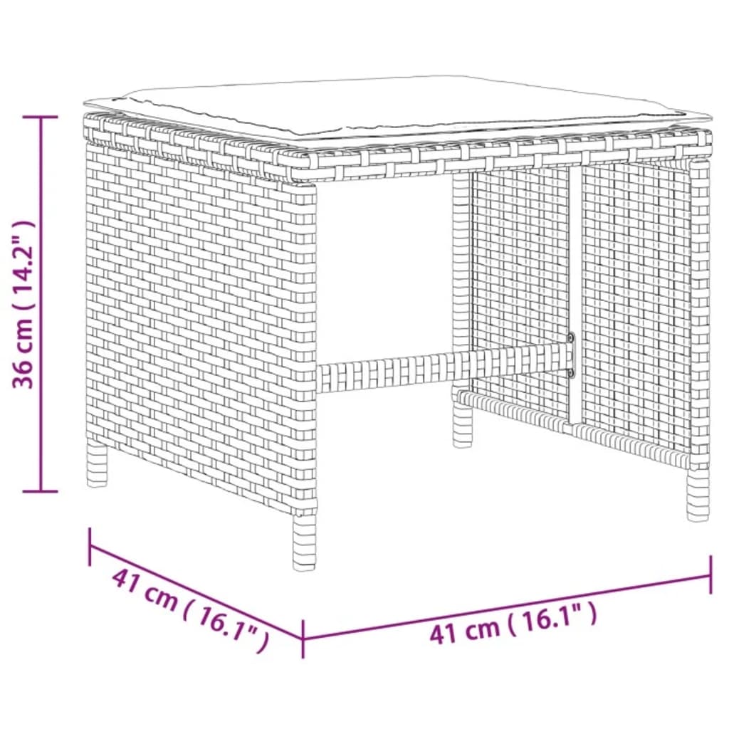 8721012236196_g_en_hd_9 vidaXL Garden Stools with Cushions 4 pcs Beige 41x41x36 cm Poly Rattan - Image 11