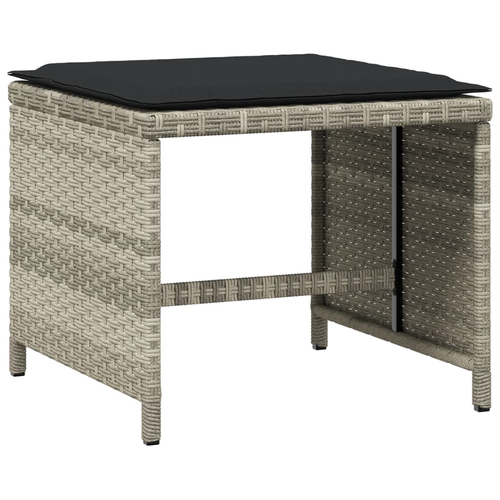 8721012236202_g_en_hd_2 vidaXL Garden Stools with Cushions 4 pcs Light Grey 41x41x36 cm Poly Rattan - Image 4