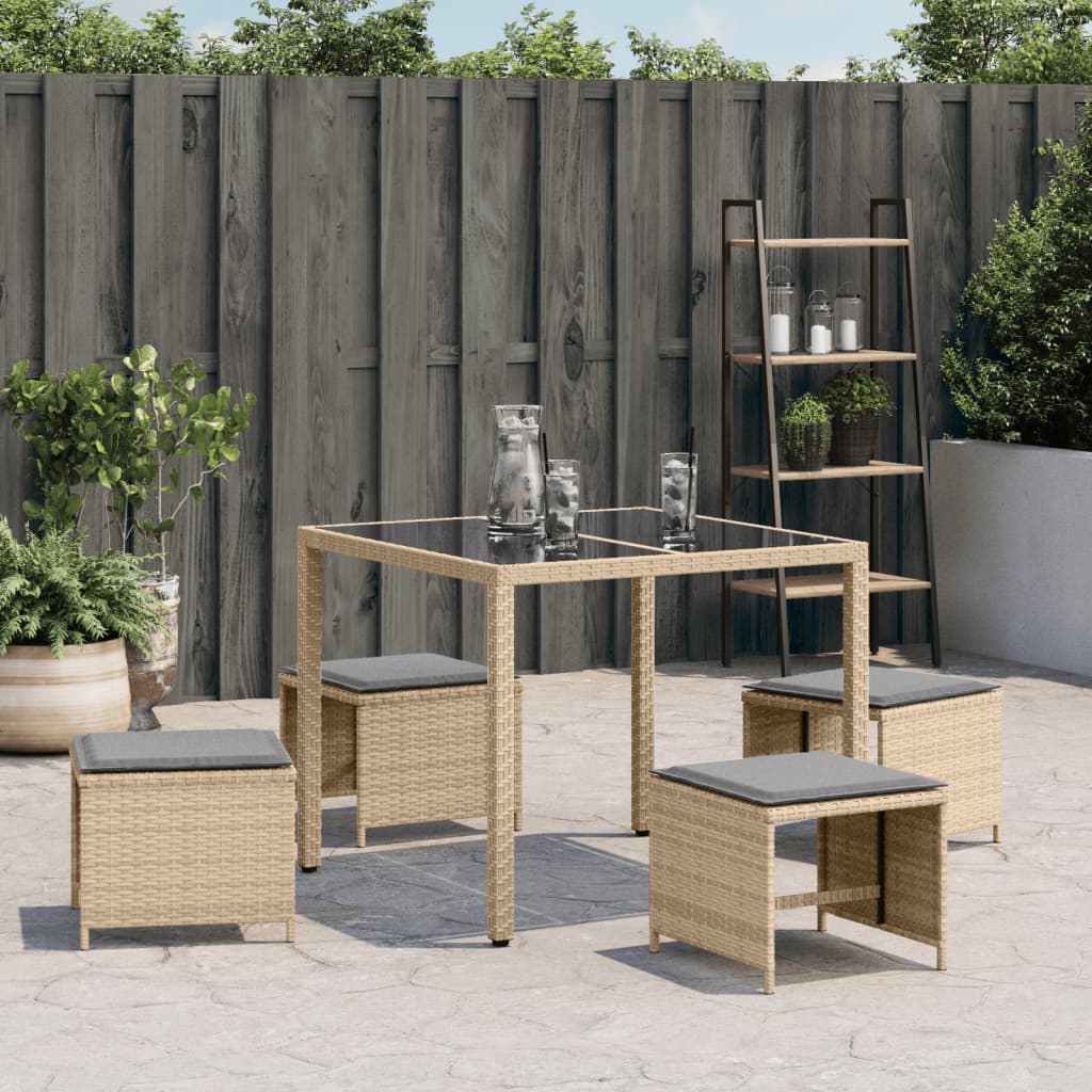 8721012236219_g_en_hd_1 vidaXL Garden Stools with Cushions 4 pcs Mix Beige 41x41x36 cm Poly Rattan - Image 3