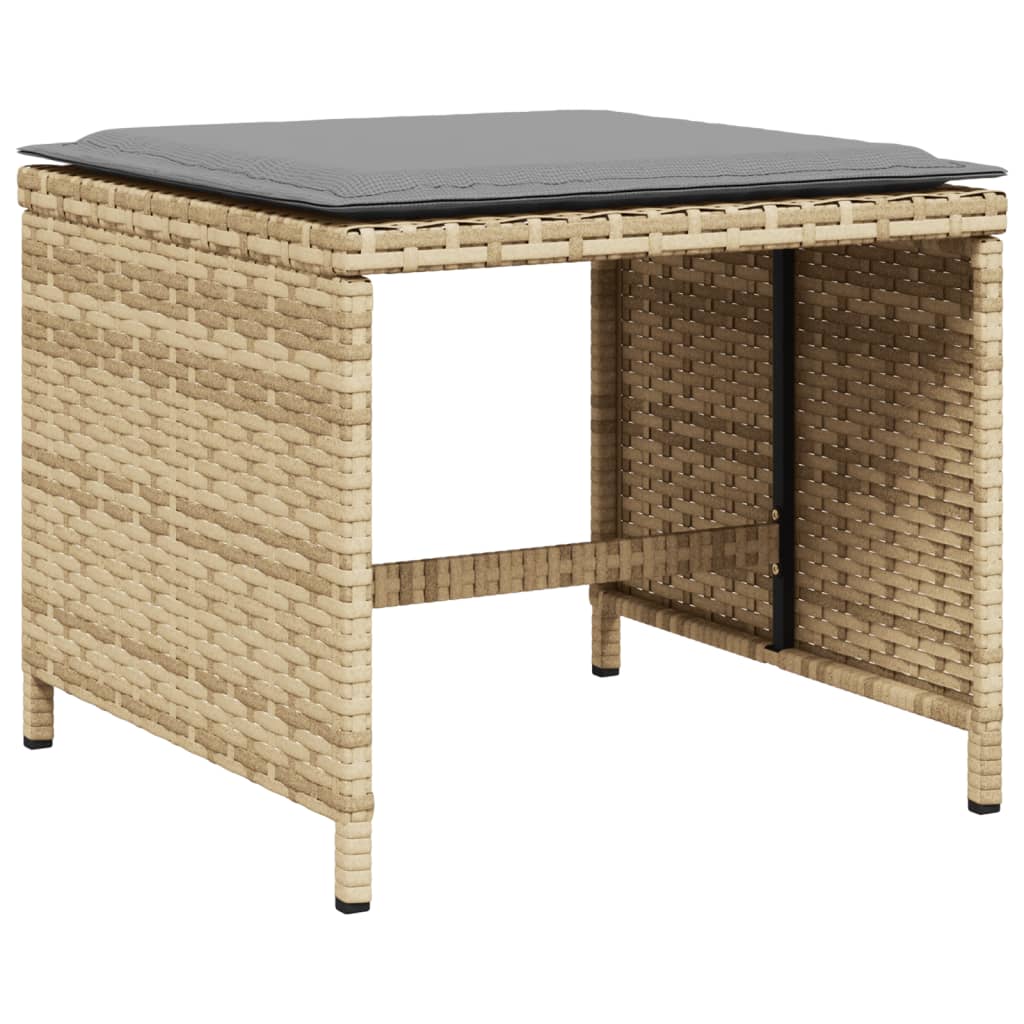 8721012236219_g_en_hd_2 vidaXL Garden Stools with Cushions 4 pcs Mix Beige 41x41x36 cm Poly Rattan - Image 4