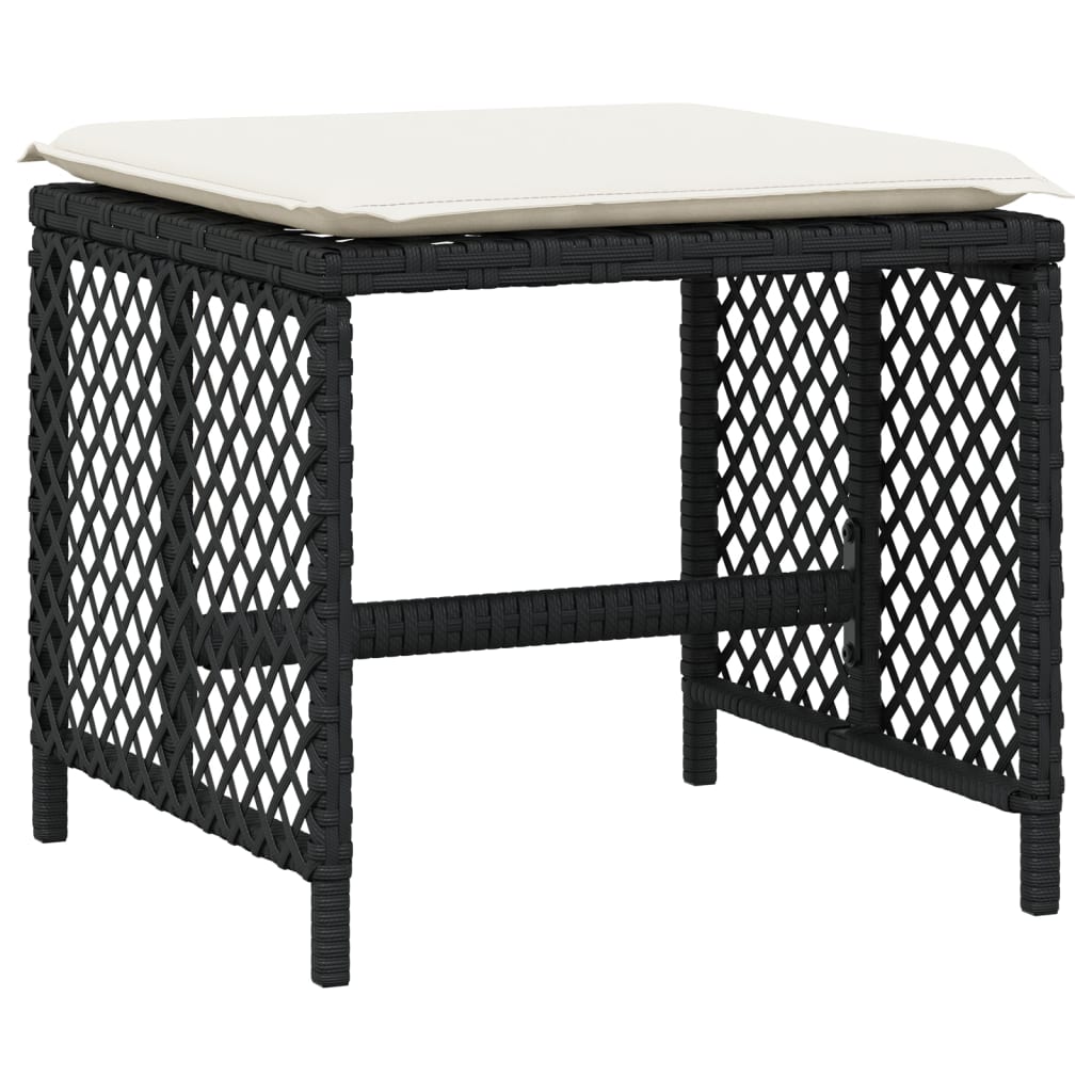 8721012236226_g_en_hd_2 vidaXL Garden Stools with Cushions 4 pcs Black 41x41x36 cm Poly Rattan - Image 4