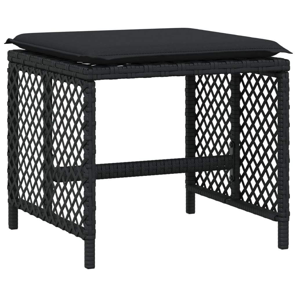 8721012236233_g_en_hd_2 vidaXL Garden Stools with Cushions 4 pcs Black 41x41x36 cm Poly Rattan - Image 4