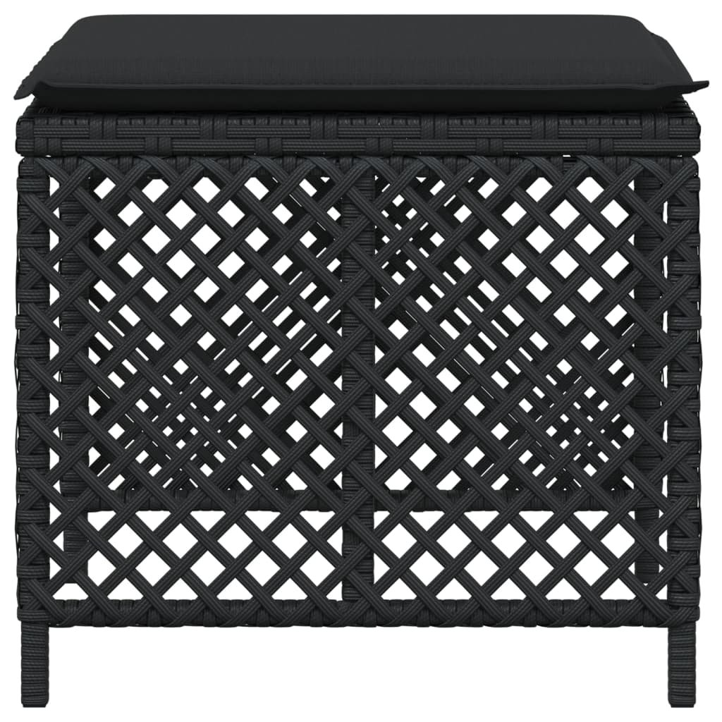 8721012236233_g_en_hd_4 vidaXL Garden Stools with Cushions 4 pcs Black 41x41x36 cm Poly Rattan - Image 6