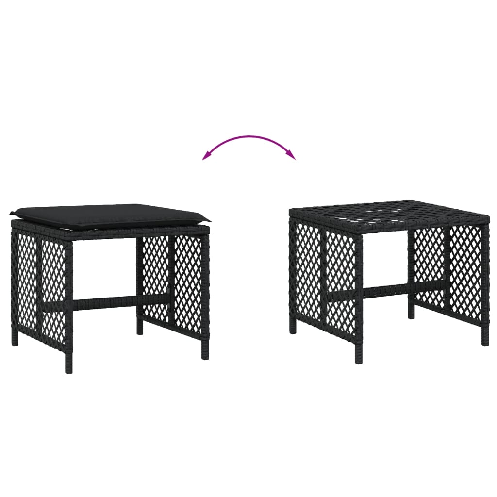8721012236233_g_en_hd_5 vidaXL Garden Stools with Cushions 4 pcs Black 41x41x36 cm Poly Rattan - Image 7