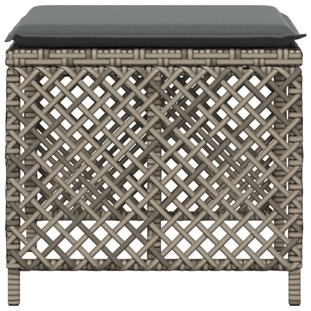 8721012236240_g_en_hd_4 vidaXL Garden Stools with Cushions 4 pcs Grey 41x41x36 cm Poly Rattan - Image 6