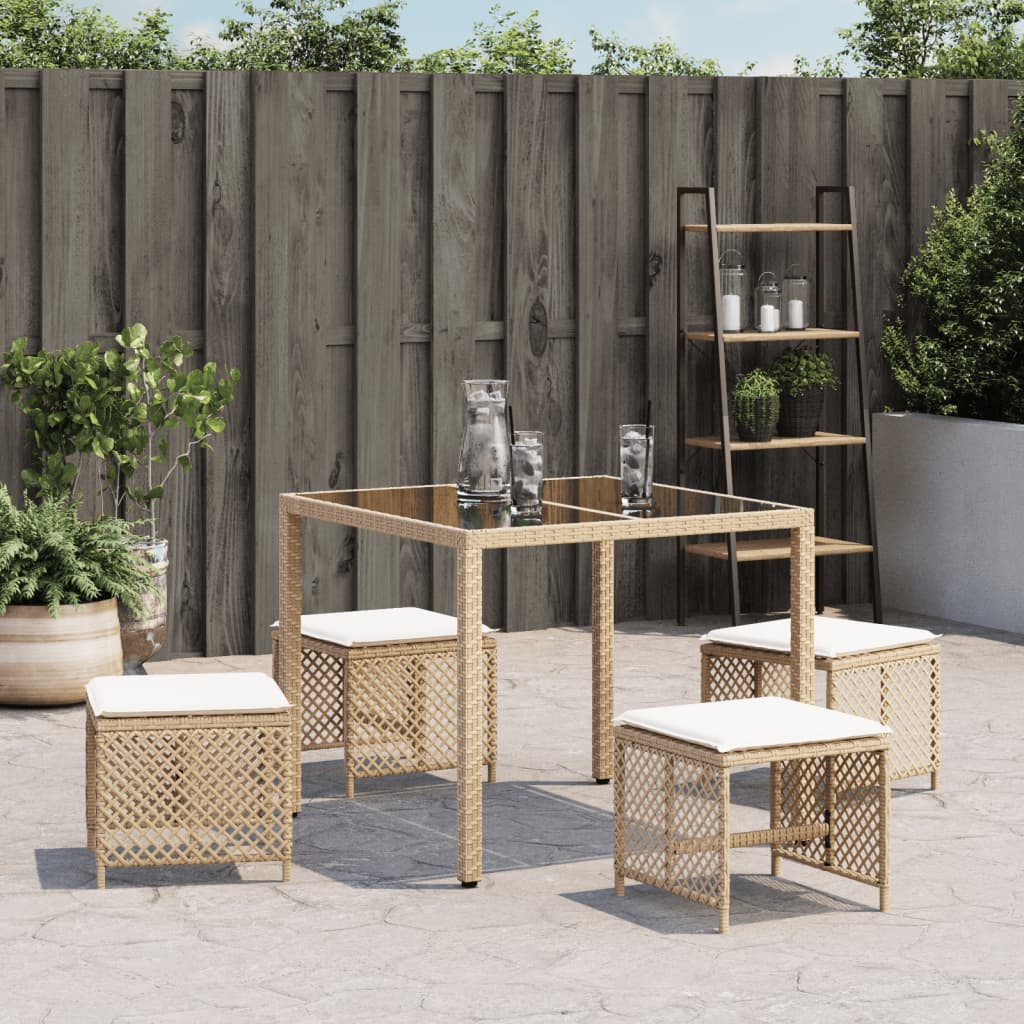 8721012236264_g_en_hd_1 vidaXL Garden Stools with Cushions 4 pcs Beige 41x41x36 cm Poly Rattan - Image 3
