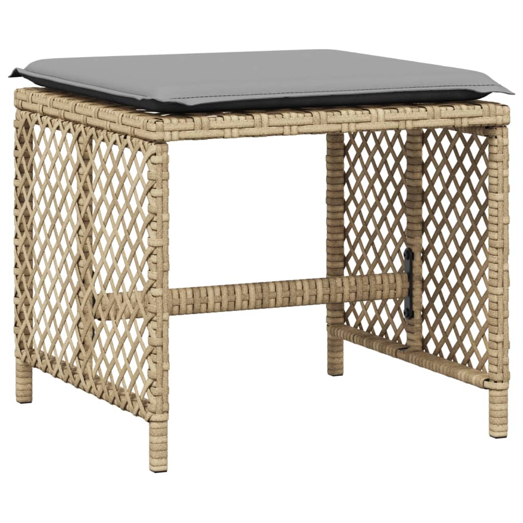 8721012236288_g_en_hd_2 vidaXL Garden Stools with Cushions 4 pcs Mix Beige 41x41x36 cm Poly Rattan - Image 4