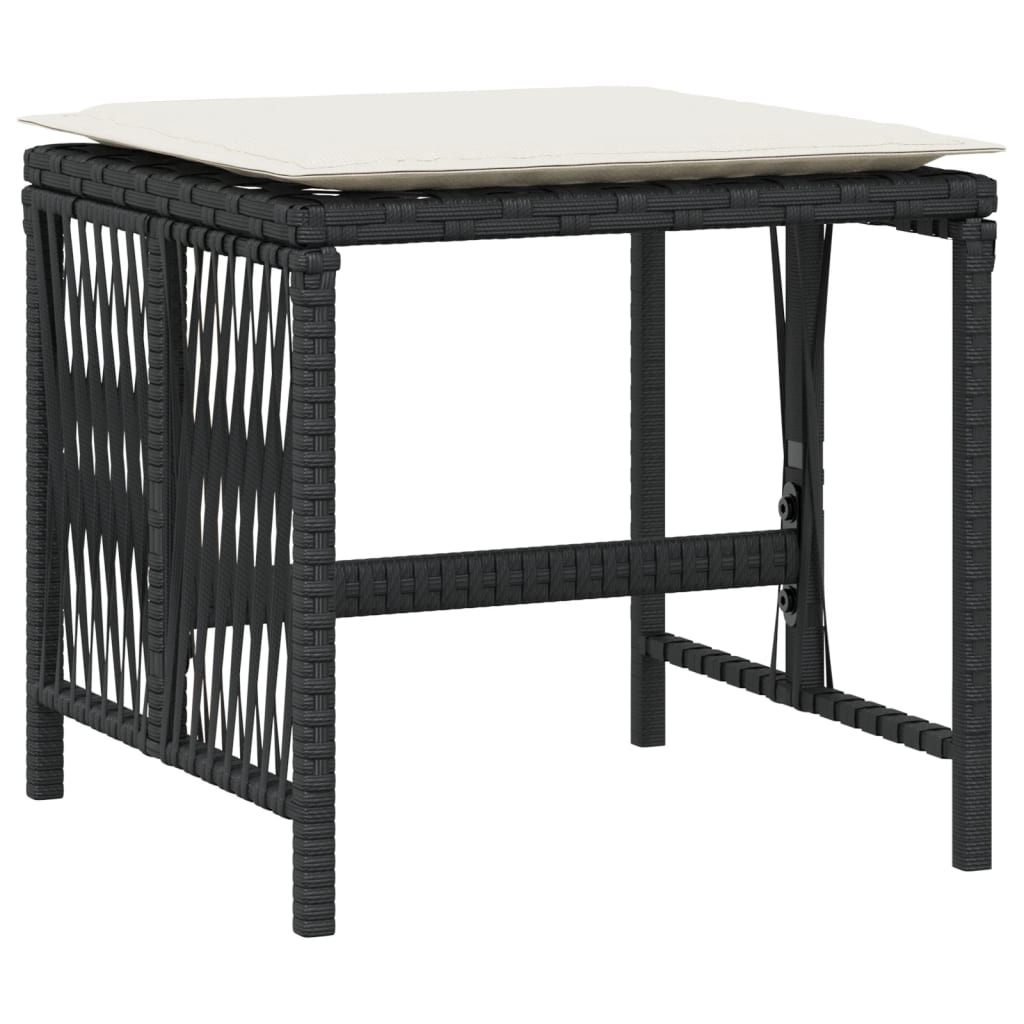 8721012236295_g_en_hd_2 vidaXL Garden Stools with Cushions 4 pcs Black 41x41x36 cm Poly Rattan - Image 4