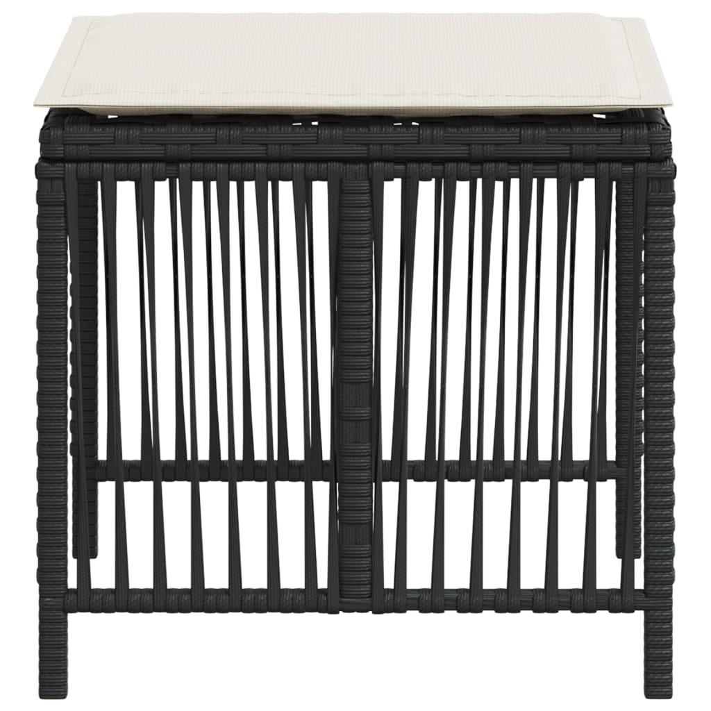 8721012236295_g_en_hd_4 vidaXL Garden Stools with Cushions 4 pcs Black 41x41x36 cm Poly Rattan - Image 6