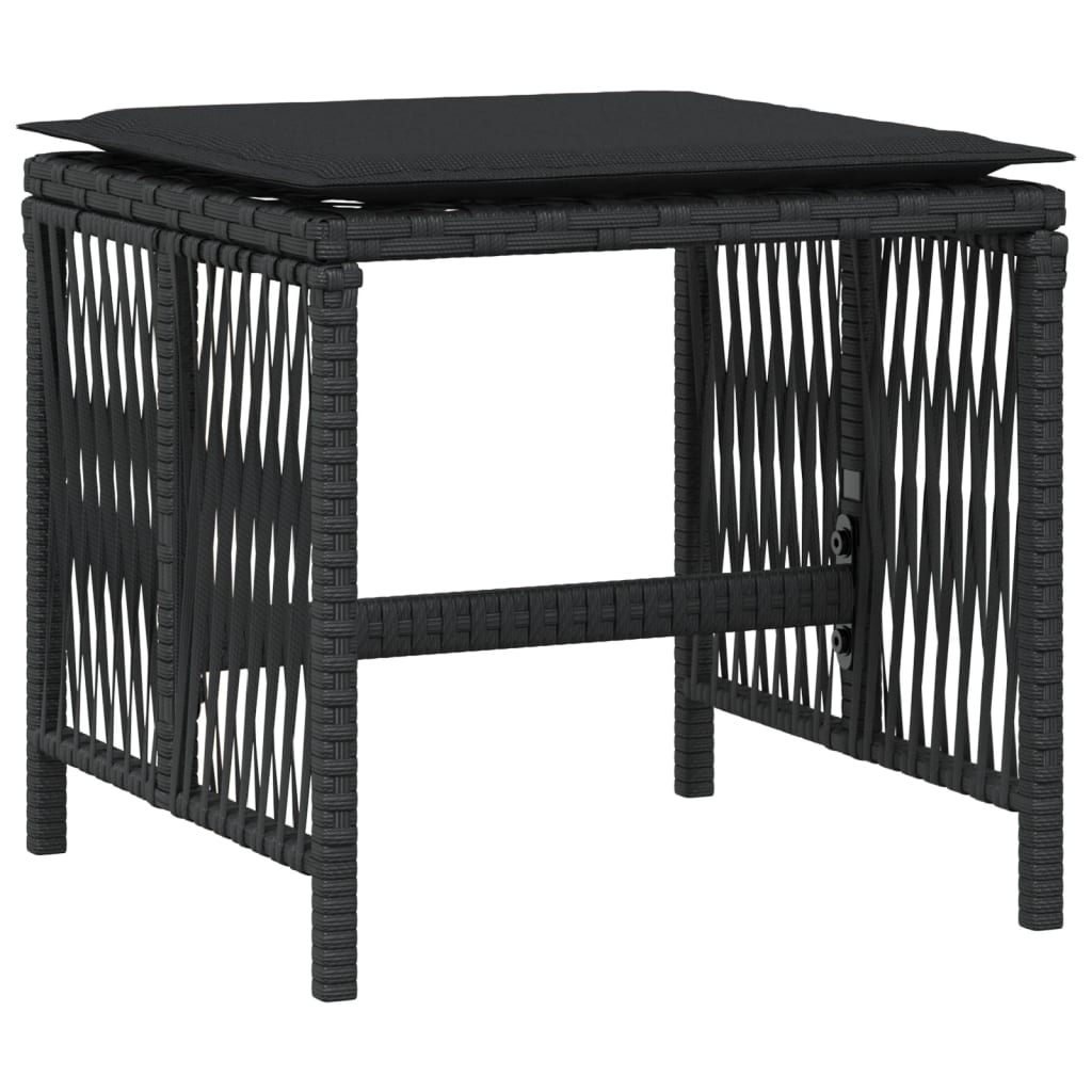 8721012236301_g_en_hd_2 vidaXL Garden Stools with Cushions 4 pcs Black 41x41x36 cm Poly Rattan - Image 4