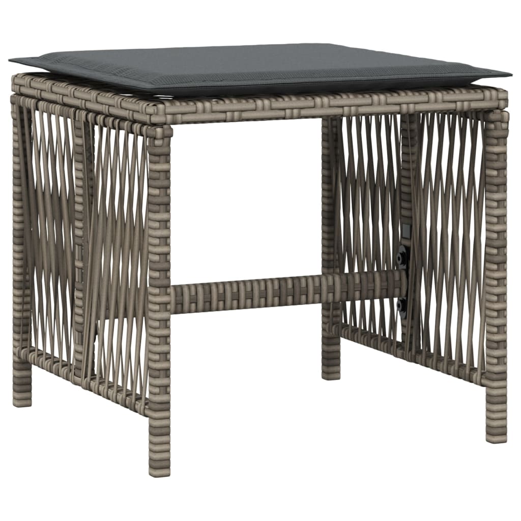 8721012236318_g_en_hd_2 vidaXL Garden Stools with Cushions 4 pcs Grey 41x41x36 cm Poly Rattan - Image 4