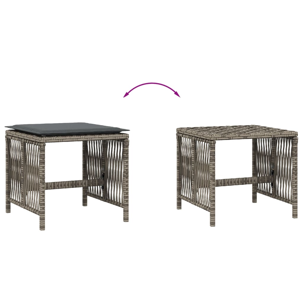 8721012236318_g_en_hd_5 vidaXL Garden Stools with Cushions 4 pcs Grey 41x41x36 cm Poly Rattan - Image 7