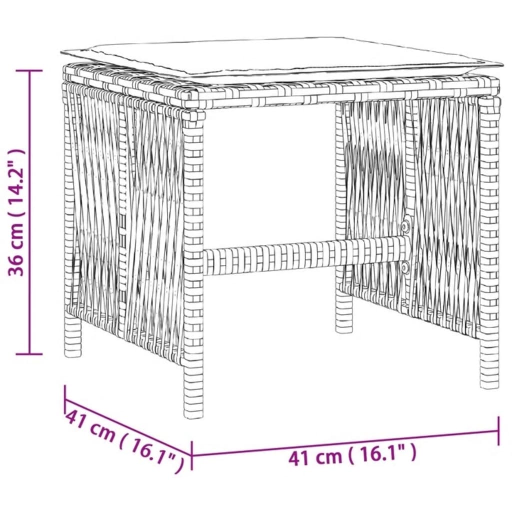 8721012236318_g_en_hd_9 vidaXL Garden Stools with Cushions 4 pcs Grey 41x41x36 cm Poly Rattan - Image 11