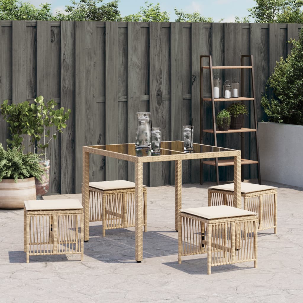 8721012236332_g_en_hd_1 vidaXL Garden Stools with Cushions 4 pcs Beige 41x41x36 cm Poly Rattan - Image 3