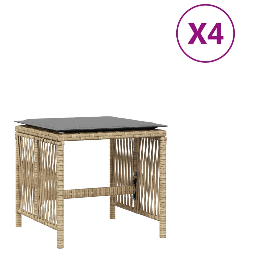8721012236356_a_en_hd_1 vidaXL Garden Stools with Cushions 4 pcs Mix Beige 41x41x36 cm Poly Rattan - Image 2