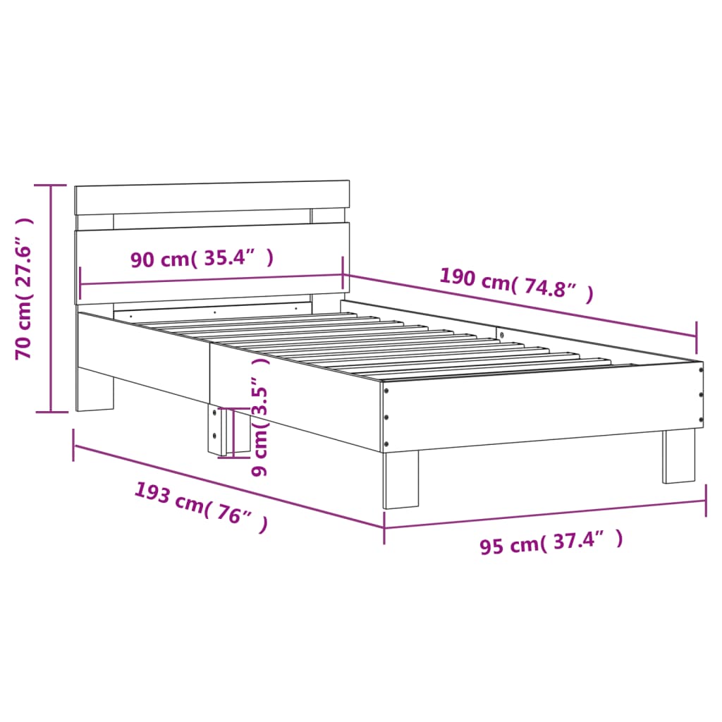 8721012239111_g_en_hd_8 vidaXL Bed Frame without Mattress with Headboard White 90x190 cm - Image 10