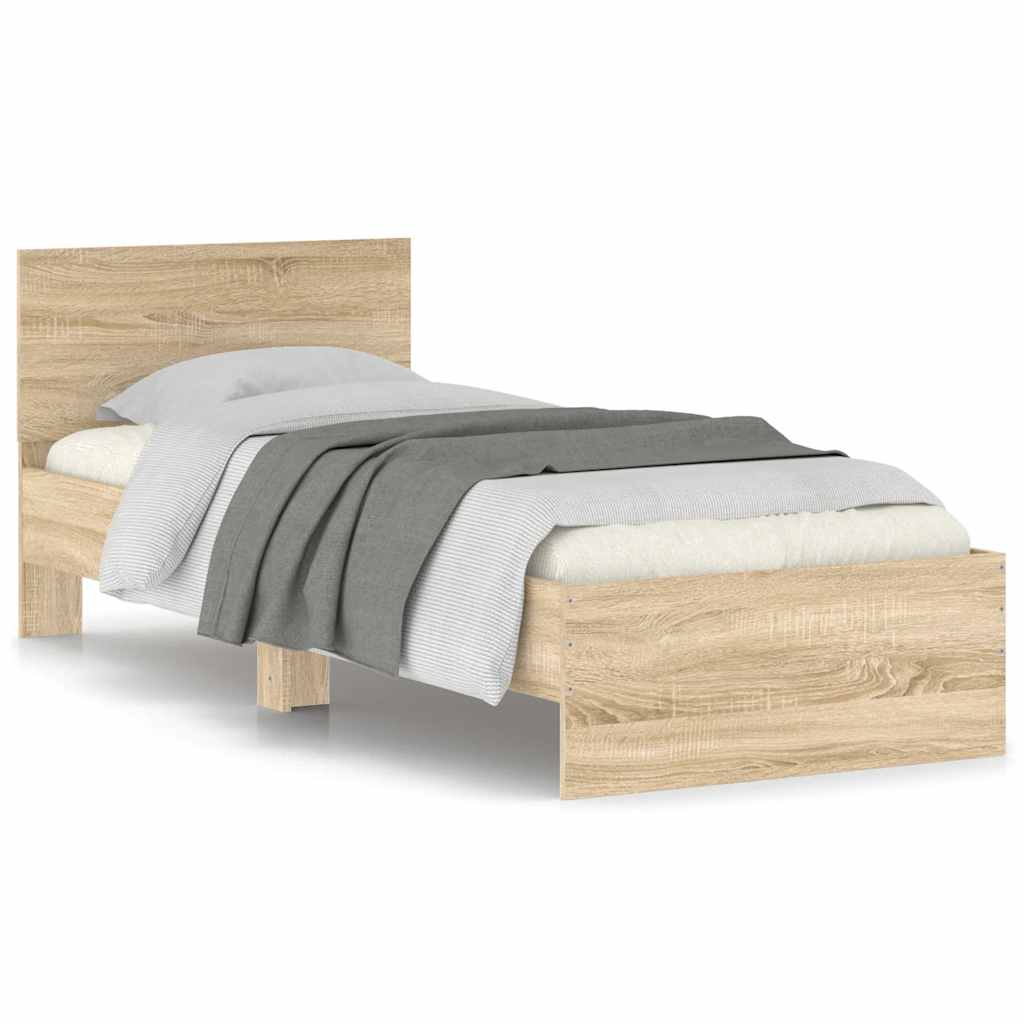 8721012240049_a_en_hd_1 vidaXL Bed Frame without Mattress with Headboard Sonoma Oak 90x190 cm - Image 2