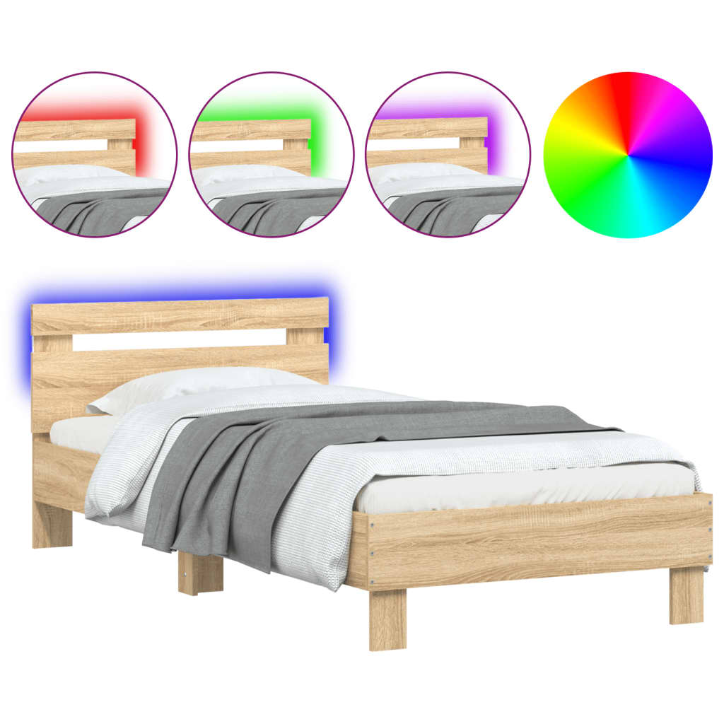 8721012240957_a_en_hd_1 vidaXL Bed Frame without Mattress with LED Lights Sonoma Oak 90x190 cm - Image 2