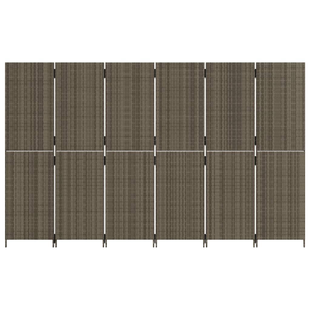 8721012243965_g_en_hd_3 vidaXL Room Divider 6 Panels Grey Poly Rattan - Image 5