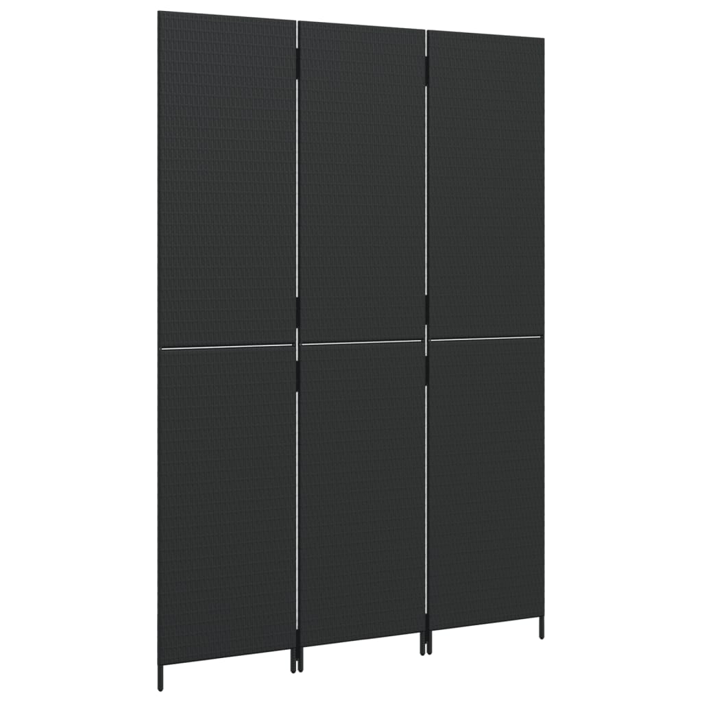8721012243989_g_en_hd_2 vidaXL Room Divider 3 Panels Black Poly Rattan - Image 4