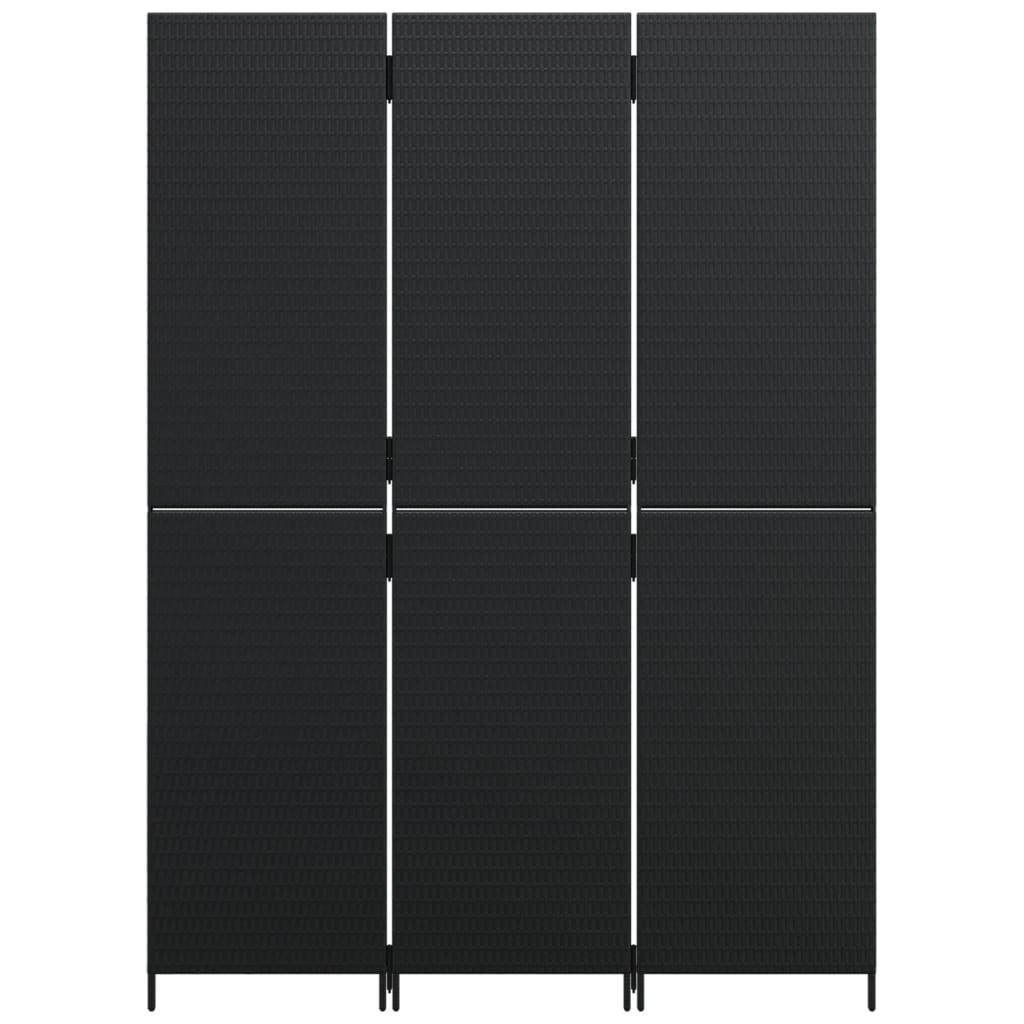 8721012243989_g_en_hd_3 vidaXL Room Divider 3 Panels Black Poly Rattan - Image 5
