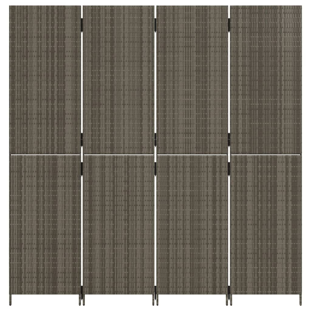 8721012244047_g_en_hd_3 vidaXL Room Divider 4 Panels Grey Poly Rattan - Image 5