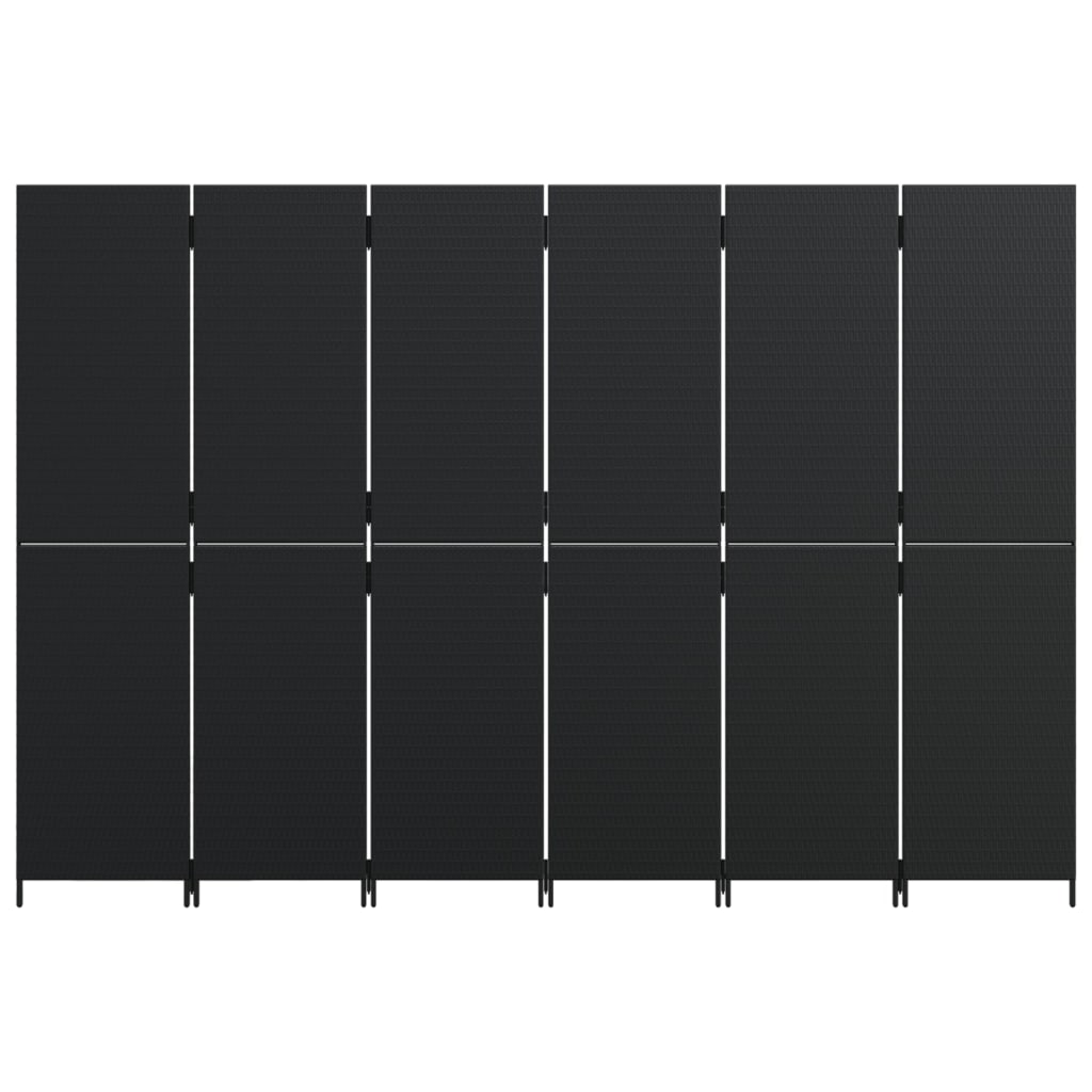 8721012244108_g_en_hd_3 vidaXL Room Divider 6 Panels Black Poly Rattan - Image 5