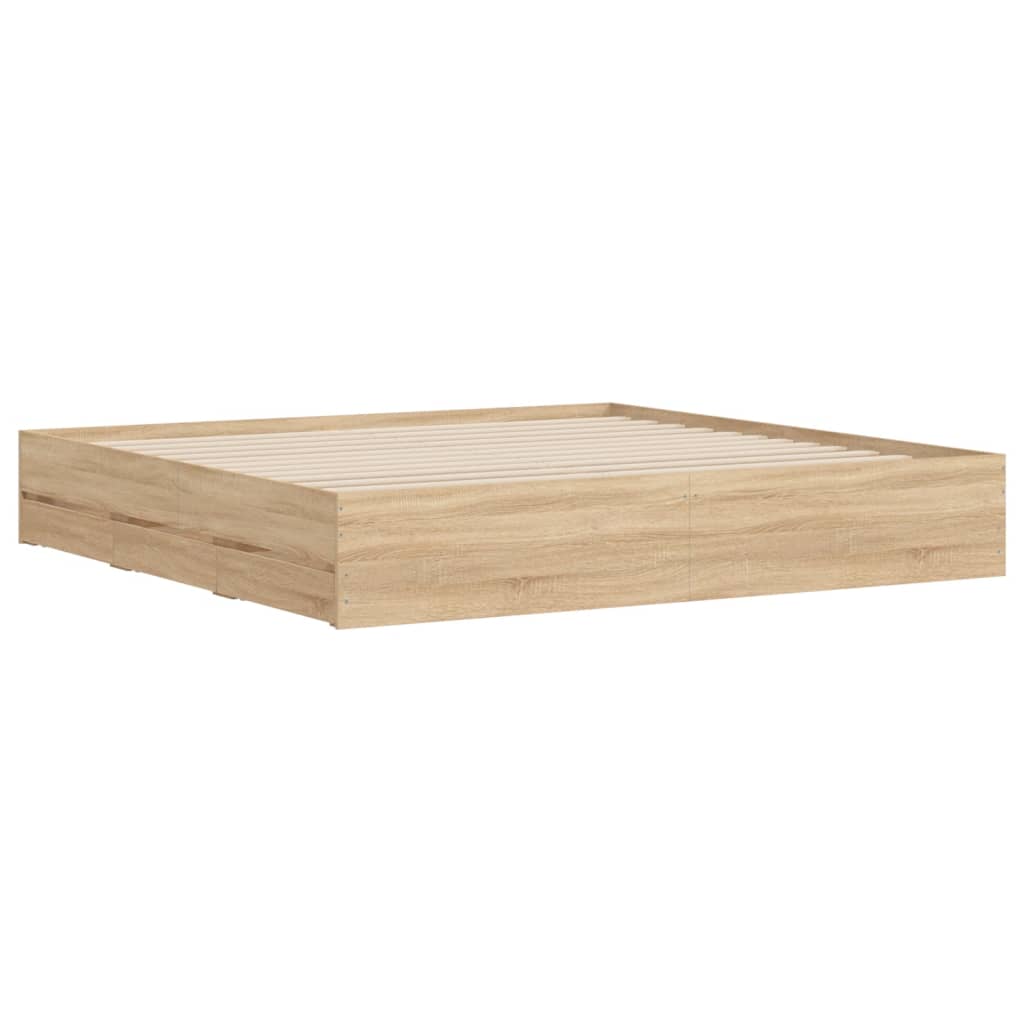 8721012244719_g_en_hd_2 vidaXL Bed Frame with Drawers without Mattress Sonoma Oak 183x203 cm King - Image 4