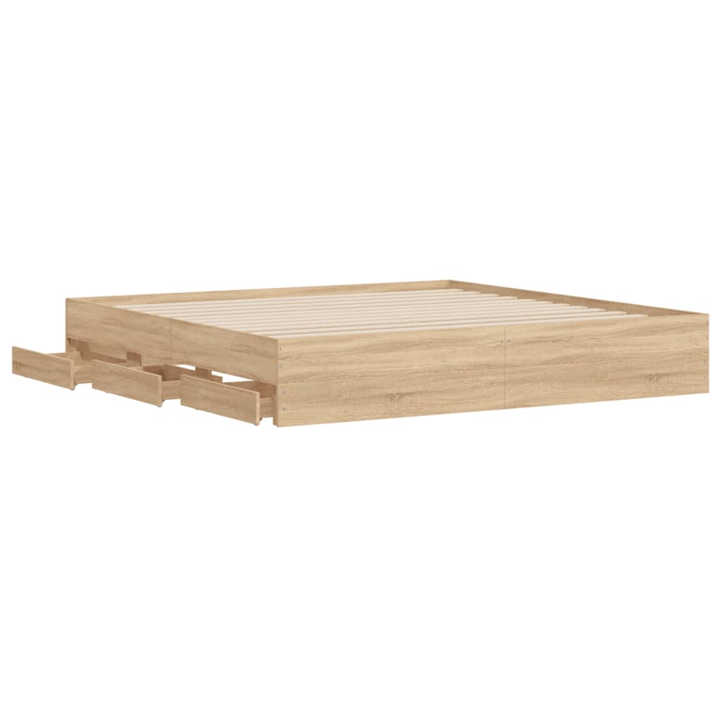 8721012244719_g_en_hd_3 vidaXL Bed Frame with Drawers without Mattress Sonoma Oak 183x203 cm King - Image 5