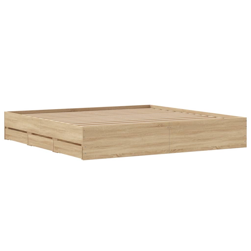 8721012244719_g_en_hd_6 vidaXL Bed Frame with Drawers without Mattress Sonoma Oak 183x203 cm King - Image 8