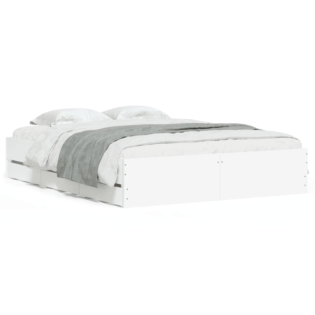 8721012244832_a_en_hd_1 vidaXL Bed Frame with Drawers without Mattress White 150x200 cm - Image 2