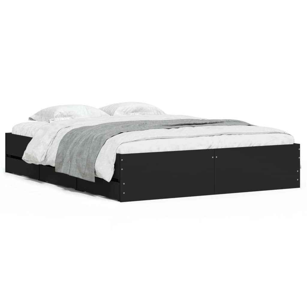 8721012244849_a_en_hd_1 vidaXL Bed Frame with Drawers without Mattress Black 150x200 cm - Image 2