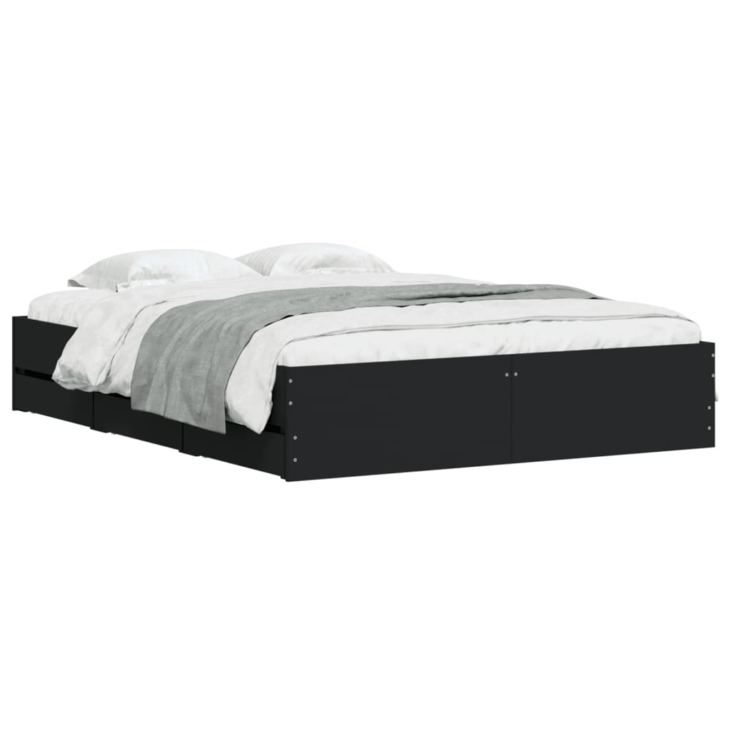 8721012244849_g_en_hd_1 vidaXL Bed Frame with Drawers without Mattress Black 150x200 cm - Image 3