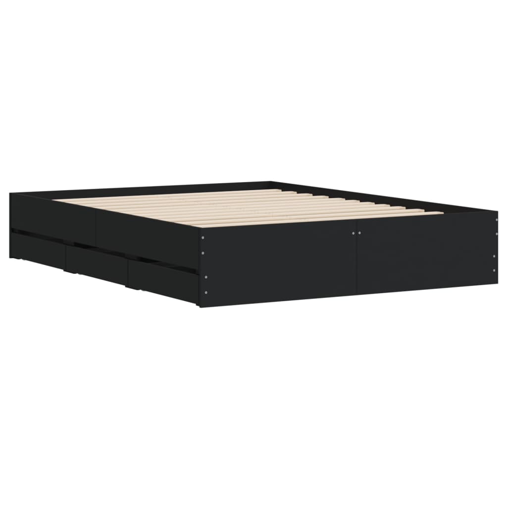 8721012244849_g_en_hd_2 vidaXL Bed Frame with Drawers without Mattress Black 150x200 cm - Image 4