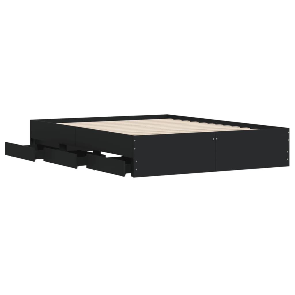 8721012244849_g_en_hd_3 vidaXL Bed Frame with Drawers without Mattress Black 150x200 cm - Image 5