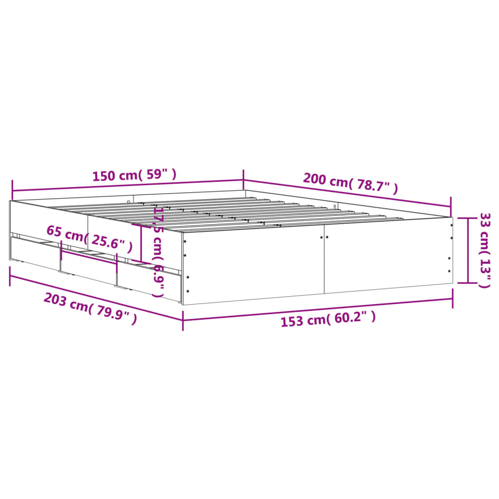 8721012244849_g_en_hd_9 vidaXL Bed Frame with Drawers without Mattress Black 150x200 cm - Image 11
