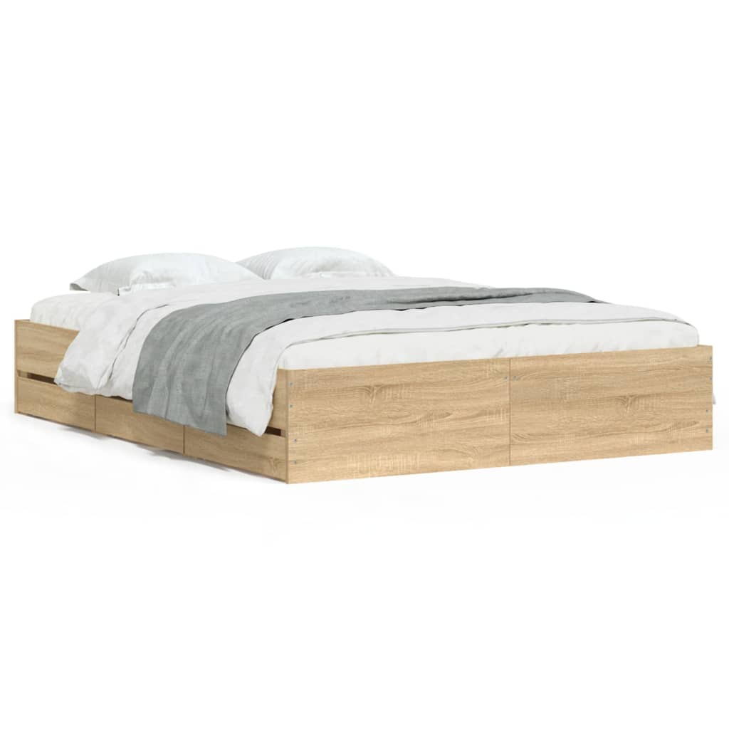 8721012244856_a_en_hd_1 vidaXL Bed Frame with Drawers without Mattress Sonoma Oak 150x200 cm - Image 2