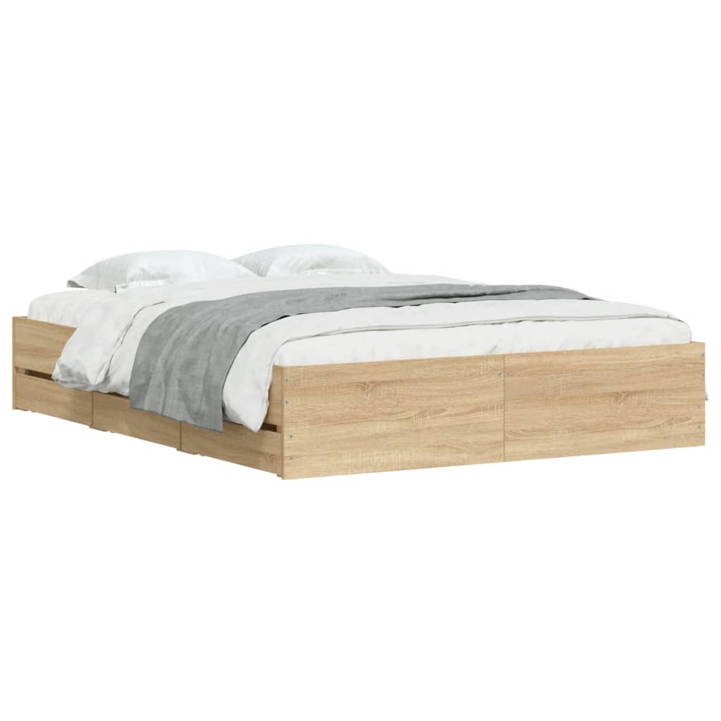 8721012244856_g_en_hd_1 vidaXL Bed Frame with Drawers without Mattress Sonoma Oak 150x200 cm - Image 3