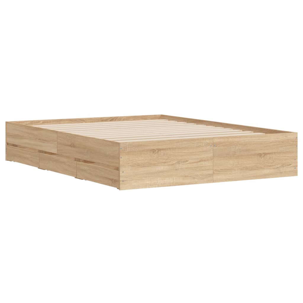 8721012244856_g_en_hd_2 vidaXL Bed Frame with Drawers without Mattress Sonoma Oak 150x200 cm - Image 4