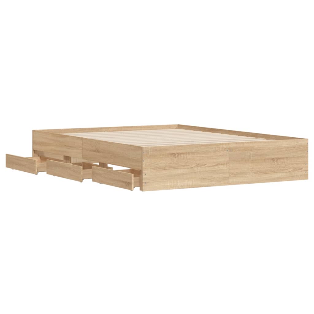 8721012244856_g_en_hd_3 vidaXL Bed Frame with Drawers without Mattress Sonoma Oak 150x200 cm - Image 5