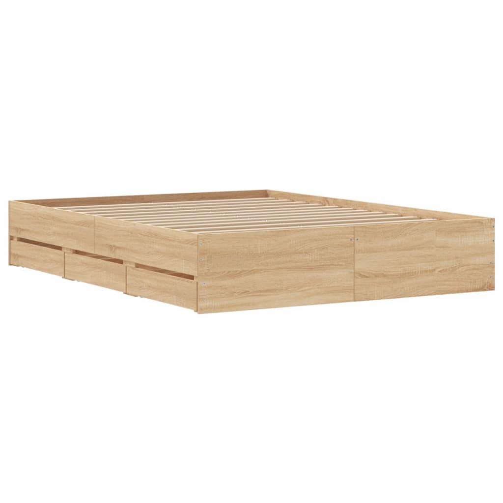 8721012244856_g_en_hd_6 vidaXL Bed Frame with Drawers without Mattress Sonoma Oak 150x200 cm - Image 8