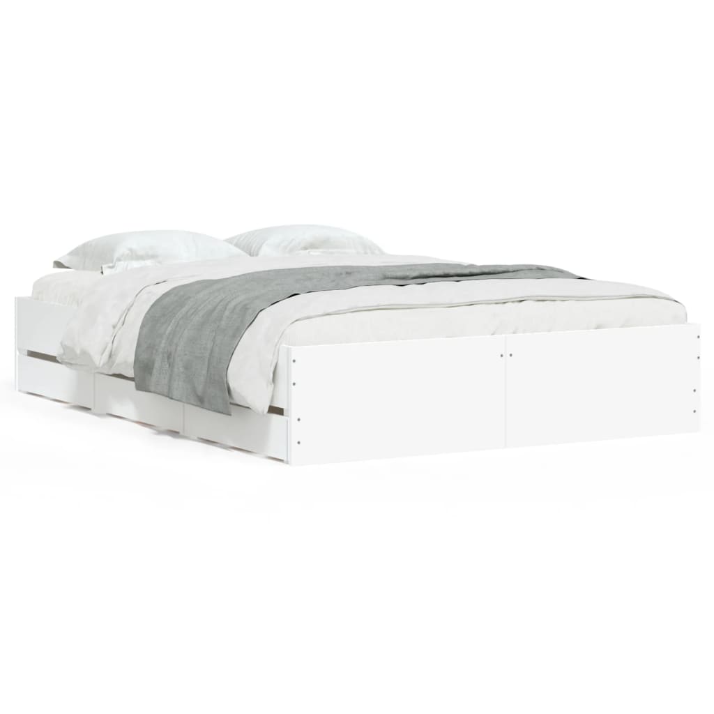 8721012245259_a_en_hd_1 vidaXL Bed Frame with Drawers without Mattress White 135x190 cm - Image 2