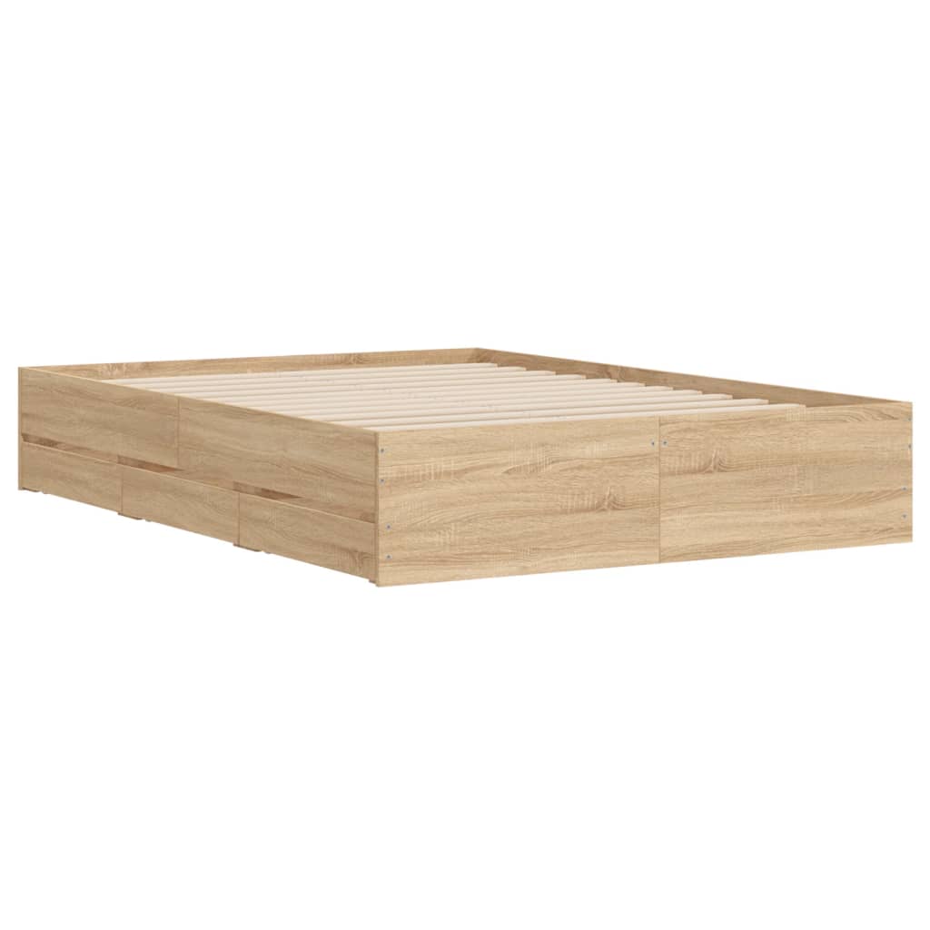 8721012245273_g_en_hd_2 vidaXL Bed Frame with Drawers without Mattress Sonoma Oak 135x190 cm - Image 4
