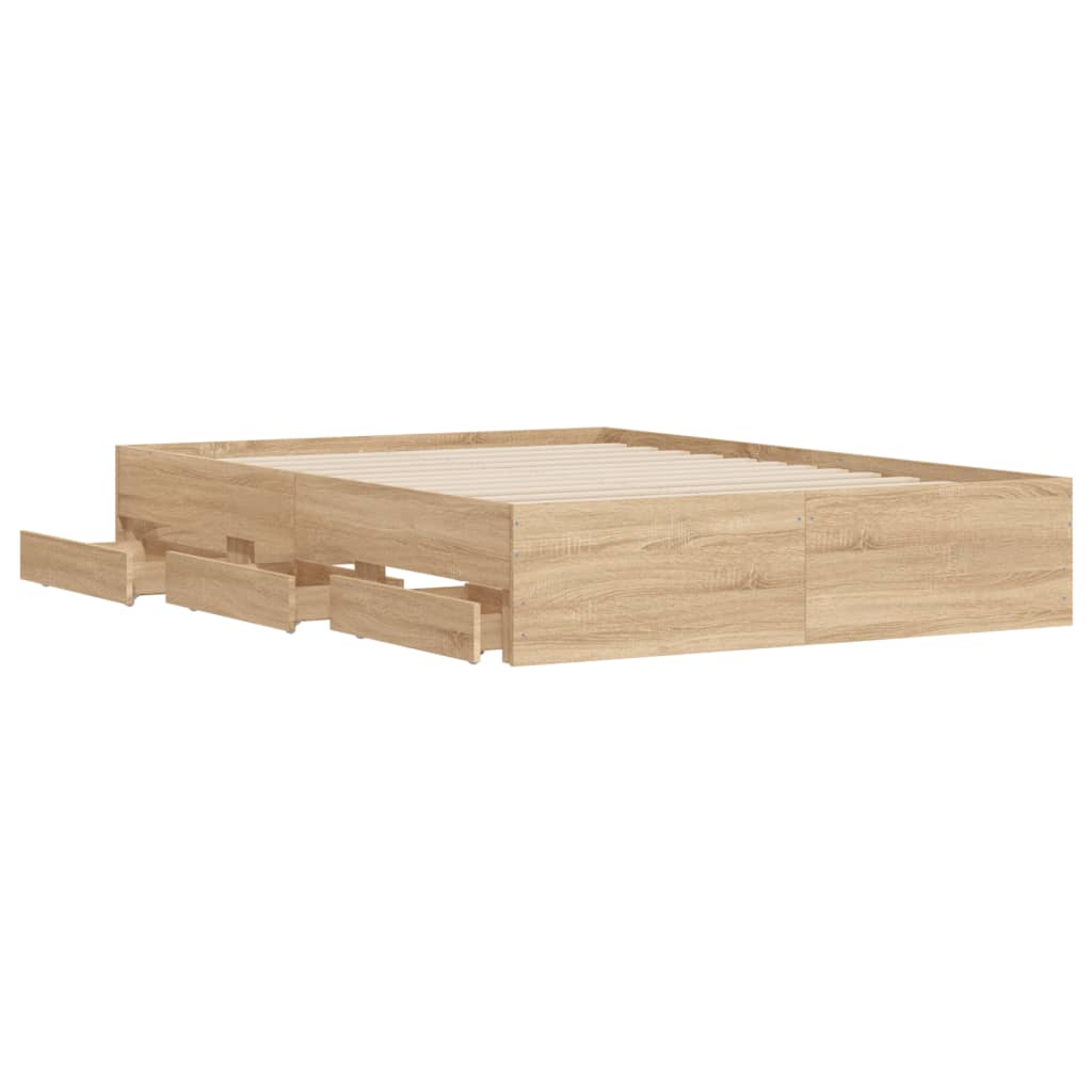 8721012245273_g_en_hd_3 vidaXL Bed Frame with Drawers without Mattress Sonoma Oak 135x190 cm - Image 5