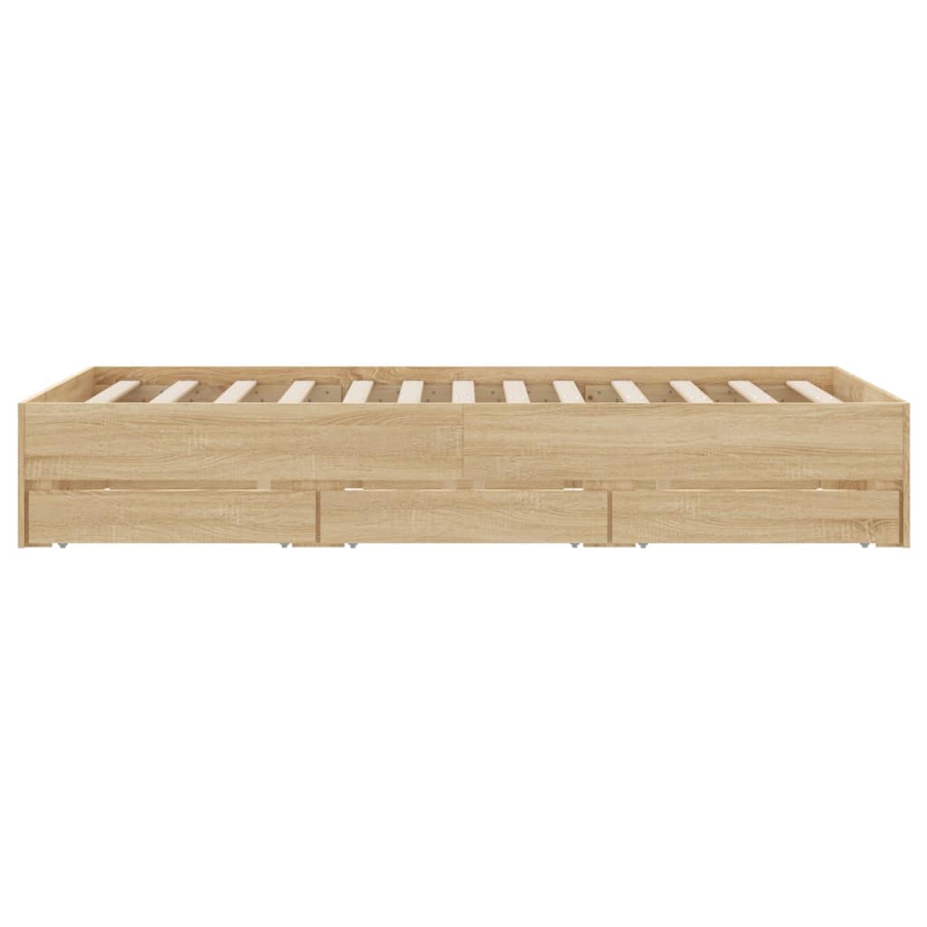 8721012245273_g_en_hd_5 vidaXL Bed Frame with Drawers without Mattress Sonoma Oak 135x190 cm - Image 7