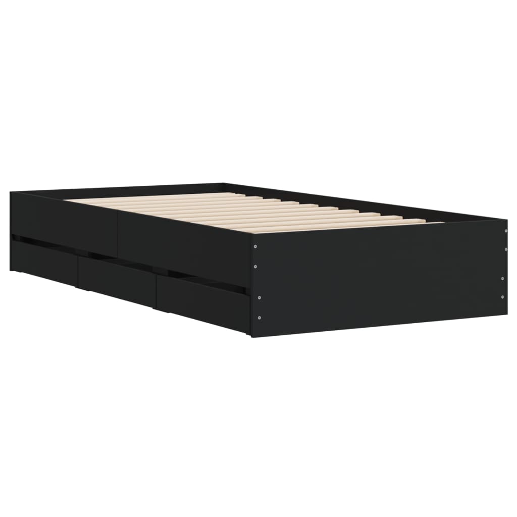 8721012245402_g_en_hd_2 vidaXL Bed Frame with Drawers without Mattress Black 90x190 cm - Image 4